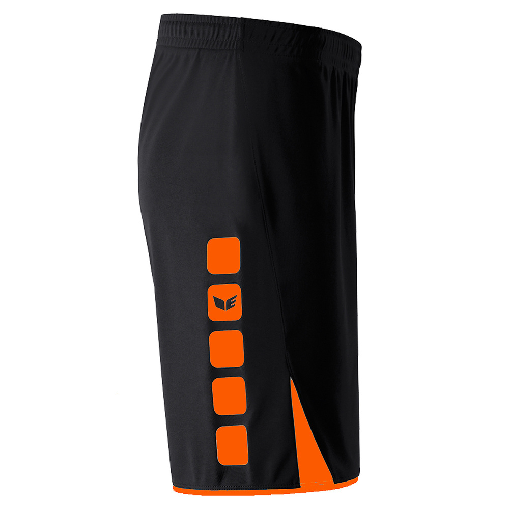 ERIMA CLASSIC 5-C SHORTS, BLACK-ORANGE KIDS. 