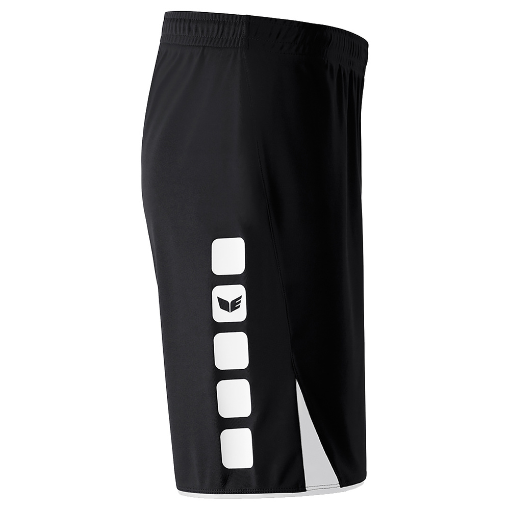 ERIMA CLASSIC 5-C SHORTS, BLACK-WHITE KIDS. 