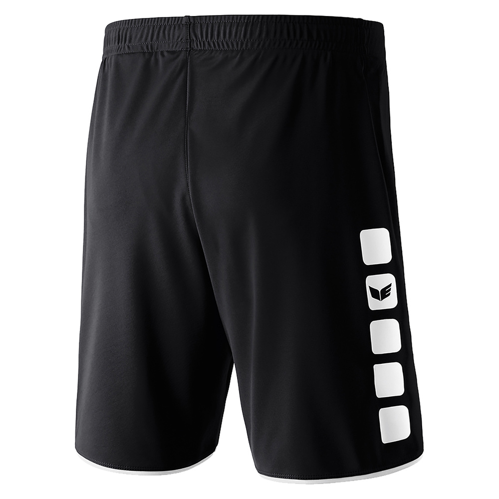 ERIMA CLASSIC 5-C SHORTS, BLACK-WHITE KIDS. 