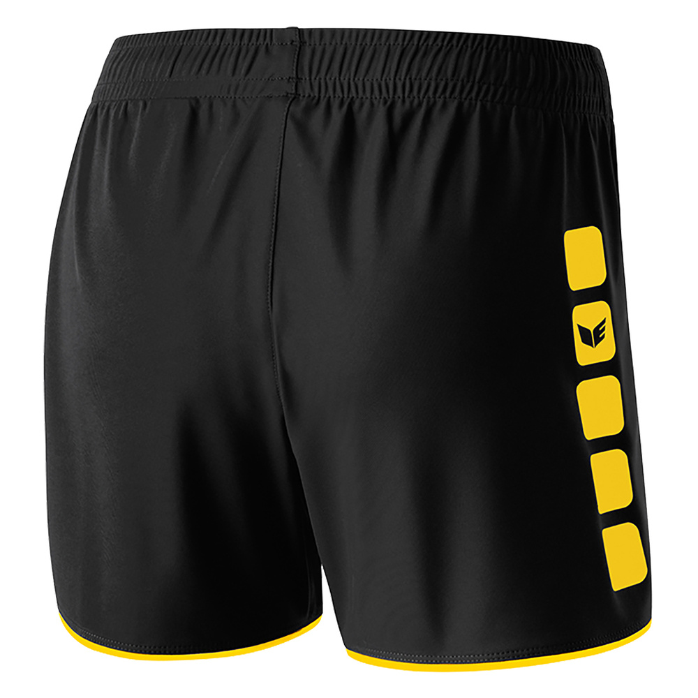 ERIMA CLASSIC 5-C SHORTS, BLACK-YELLOW WOMAN. 