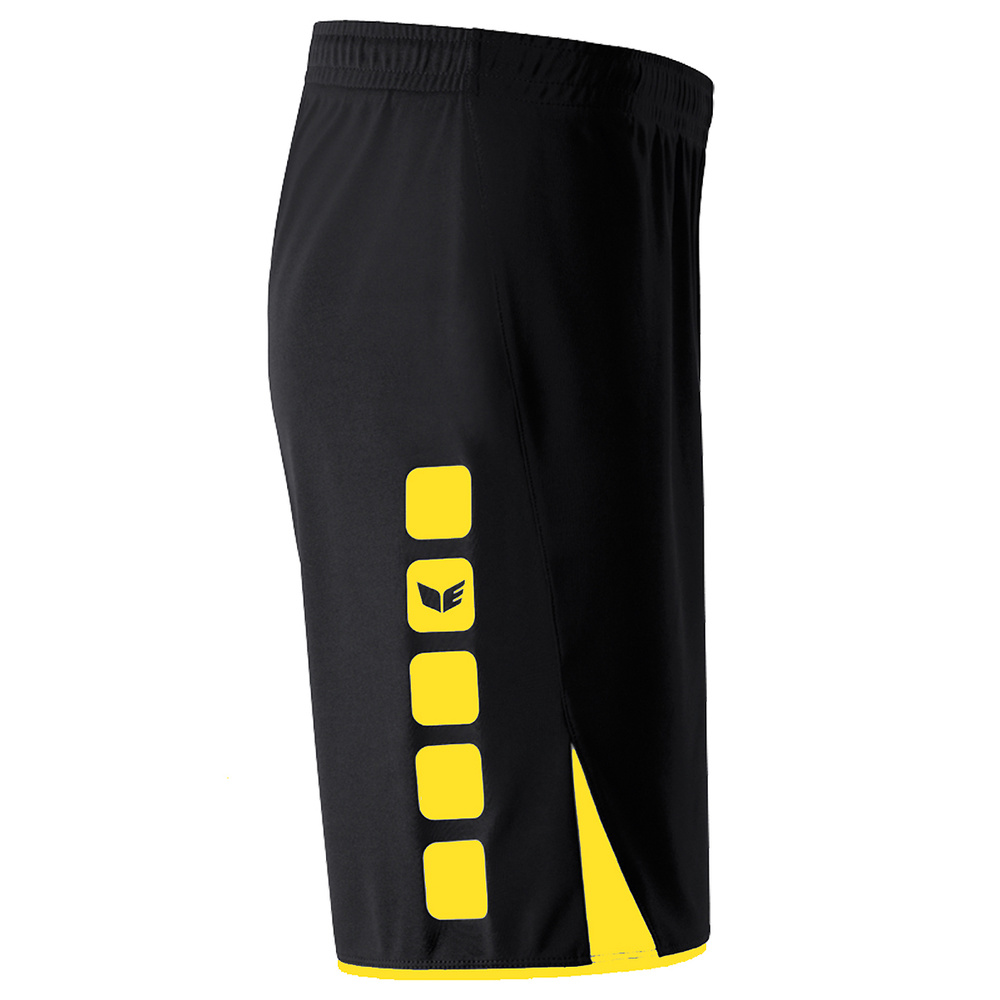 ERIMA CLASSIC 5-C SHORTS, NEGRO-AMARILLO HOMBRE. 