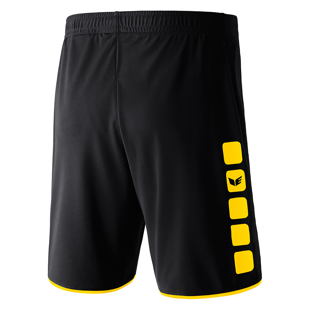 ERIMA CLASSIC 5-C SHORTS, NEGRO-AMARILLO HOMBRE. 