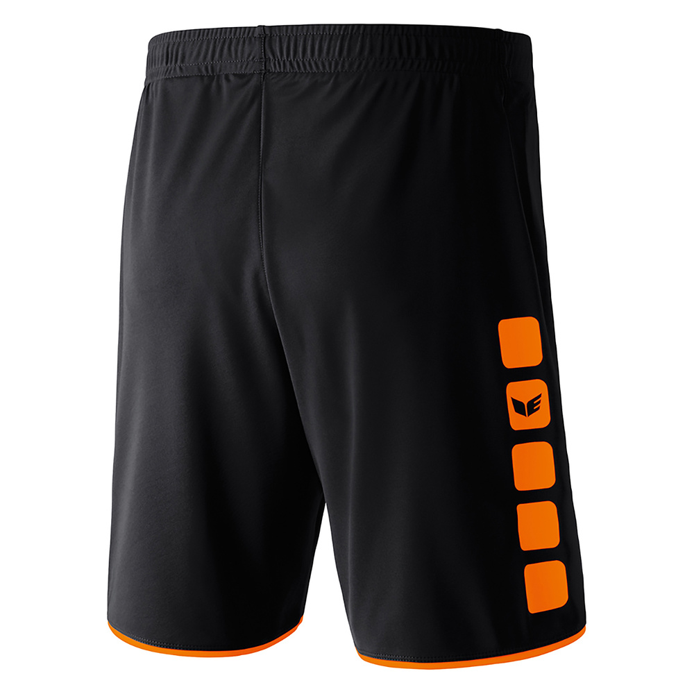 ERIMA CLASSIC 5-C SHORTS, NEGRO-NARANJA HOMBRE. 