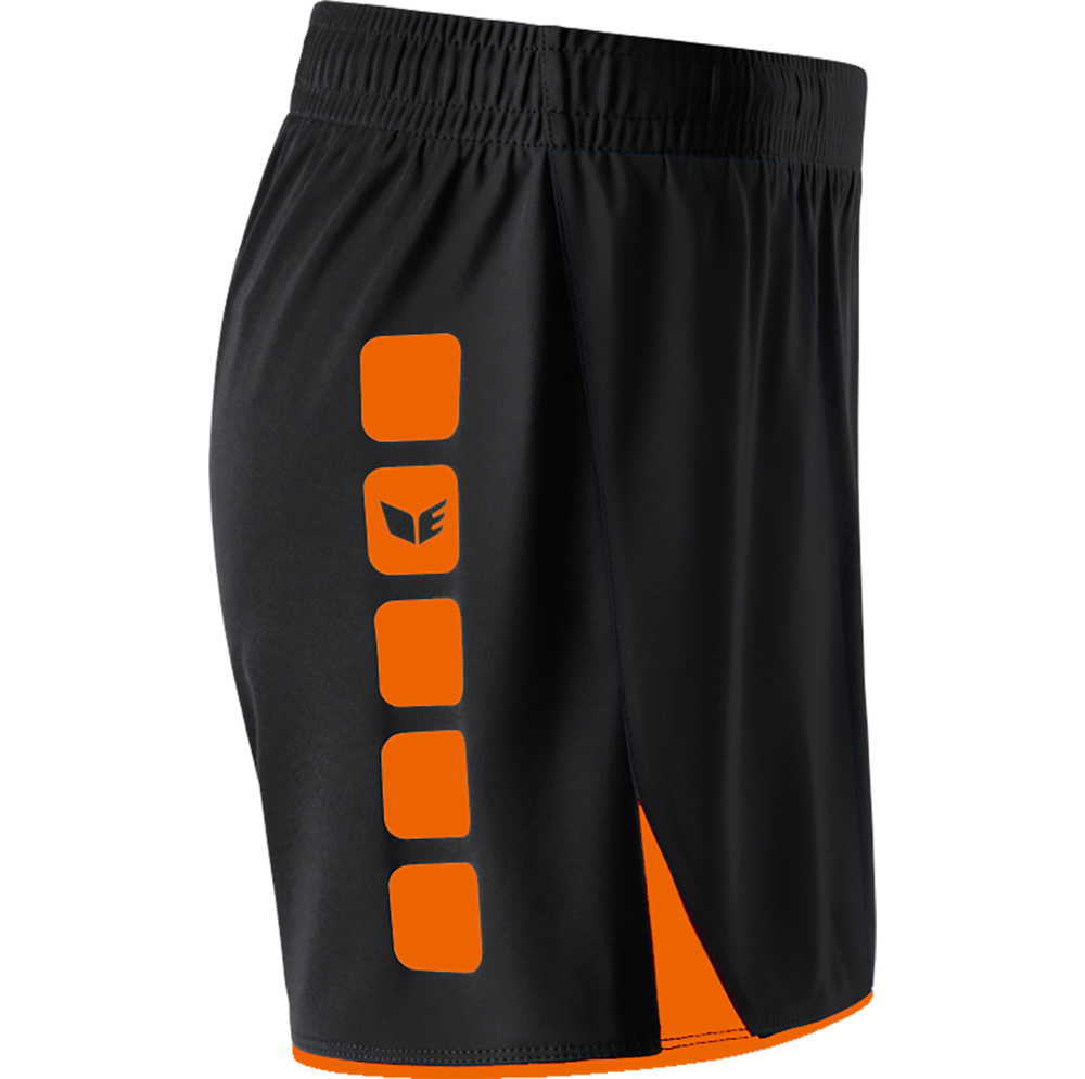 ERIMA CLASSIC 5-C SHORTS, NEGRO-NARANJA MUJER. 