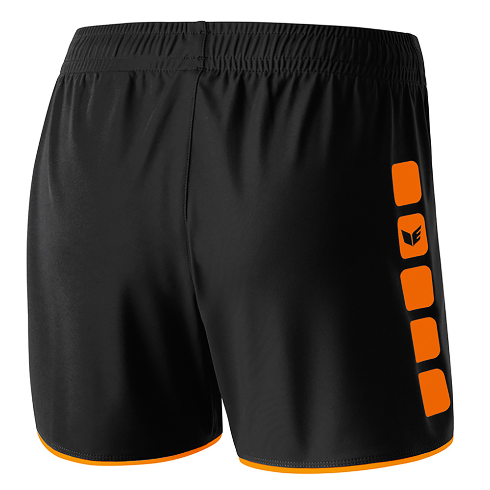 ERIMA CLASSIC 5-C SHORTS, NEGRO-NARANJA MUJER. 