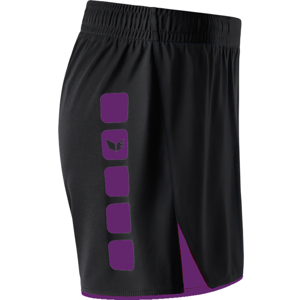 ERIMA CLASSIC 5-C SHORTS, NEGRO-PÚRPURA MUJER. 