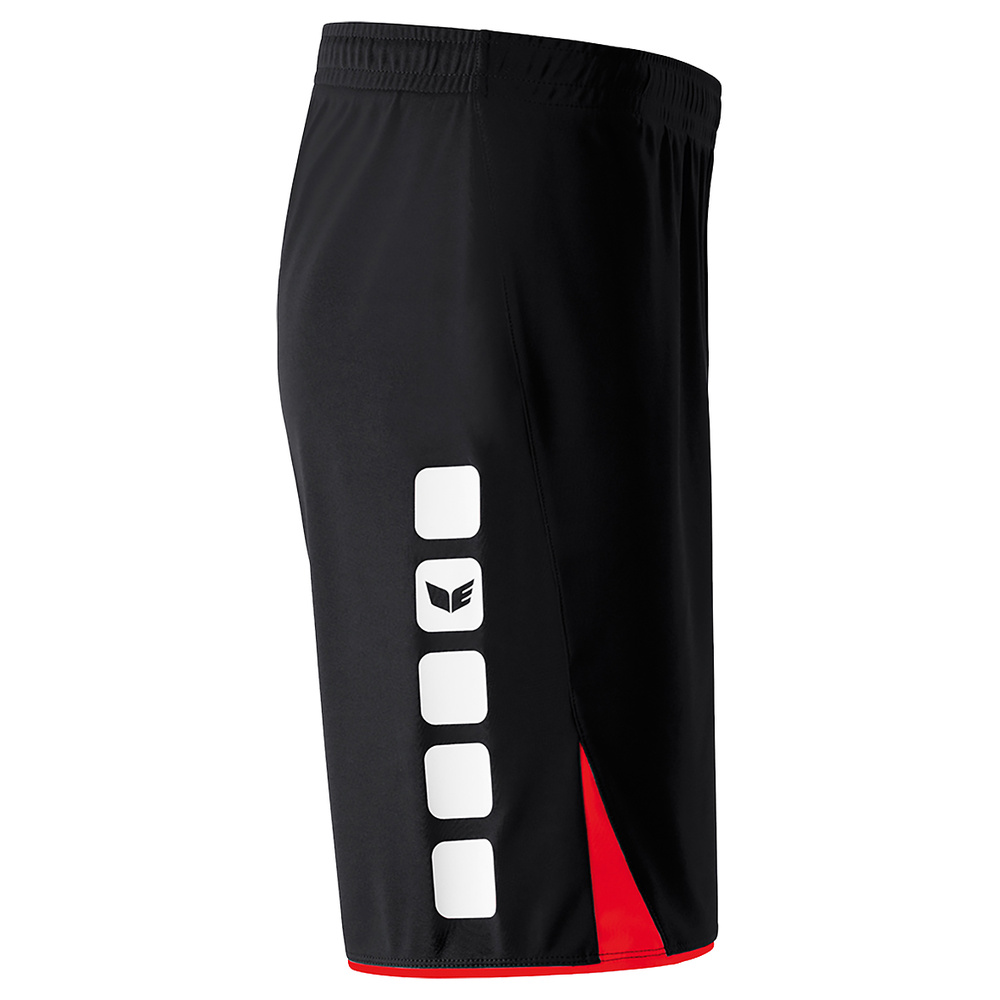 ERIMA CLASSIC 5-C SHORTS, NEGRO-ROJO HOMBRE. 