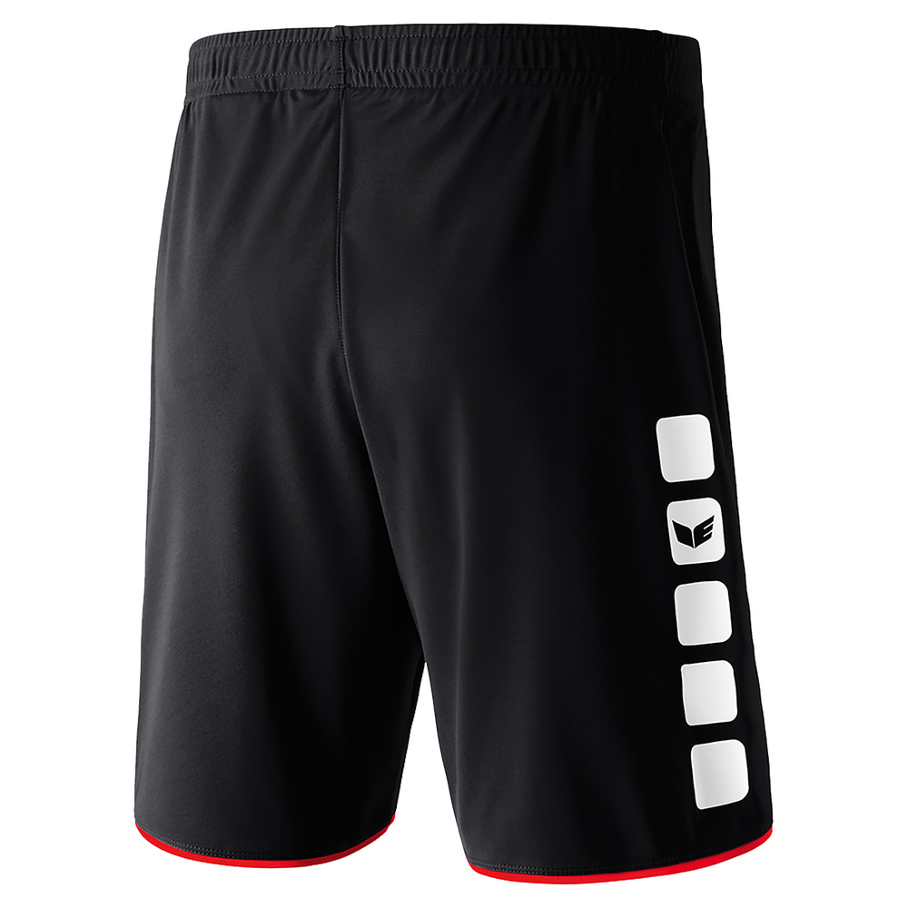 ERIMA CLASSIC 5-C SHORTS, NEGRO-ROJO HOMBRE. 