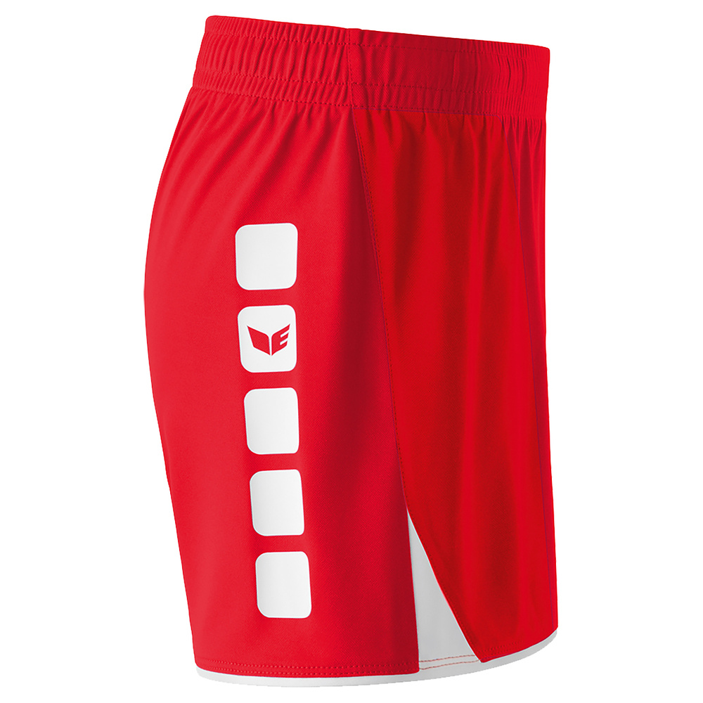 ERIMA CLASSIC 5-C SHORTS, ROJO-BLANCO MUJER. 