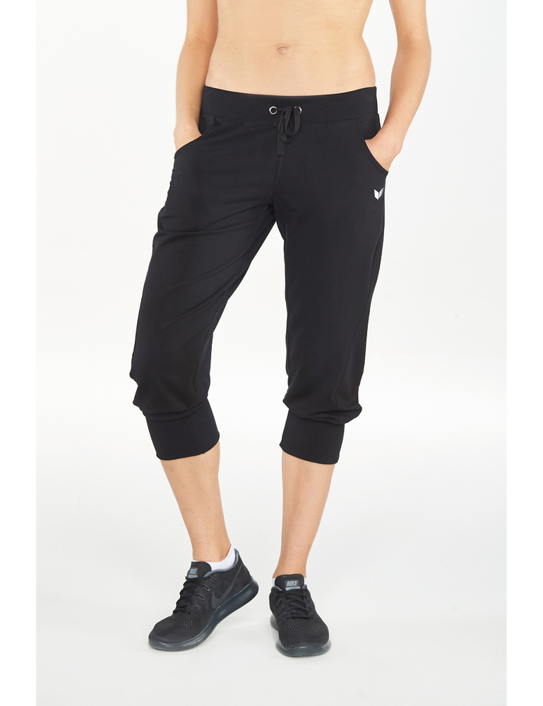 ERIMA CROPPED SWEATPANTS WITH NARROW WAISTBAND, BLACK WOMEN. 