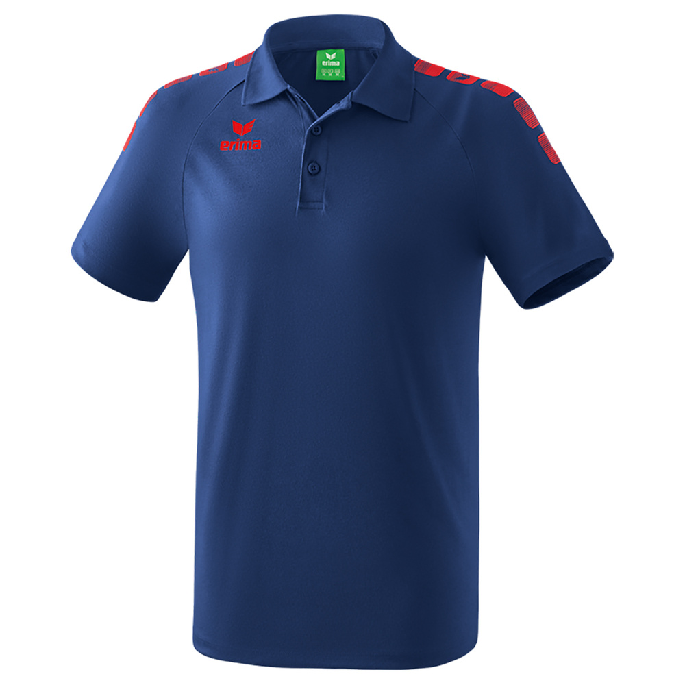 ERIMA ESSENTIAL 5-C POLO-SHIRT, NEW NAVY-RED KIDS. 