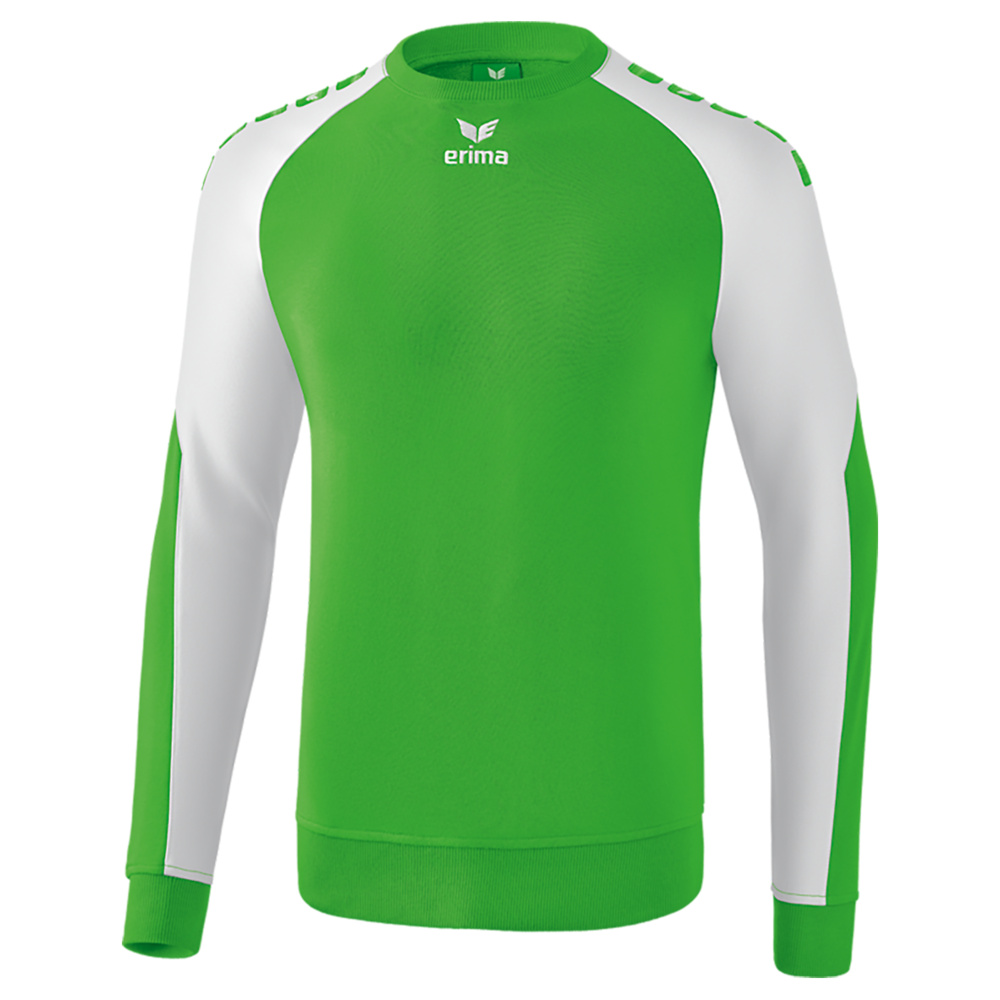 ERIMA ESSENTIAL 5-C SWEATSHIRT, GREEN-WHITE KIDS. 