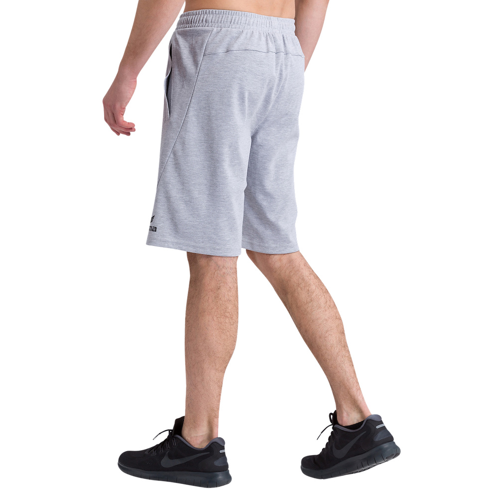 ERIMA ESSENTIAL SWEAT SHORTS, LIGHT GREY MARL-BLACK KIDS. 