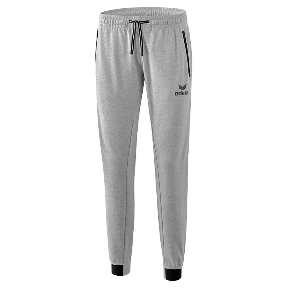 ERIMA ESSENTIAL SWEATPANTS, LIGHT GREY MARL-BLACK WOMAN. 