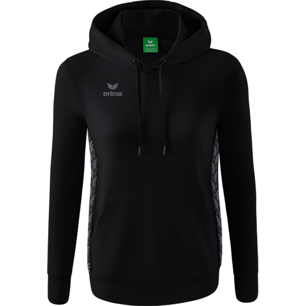 ERIMA ESSENTIAL TEAM HOODY, BLACK-SLATE GREY WOMEN. 