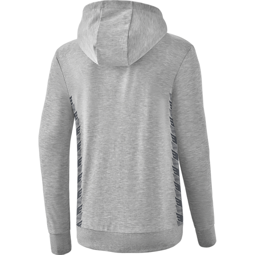 ERIMA ESSENTIAL TEAM HOODY, LIGHT GREY MARL-SLATE GREY WOMEN. 