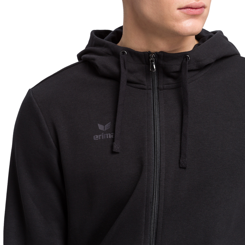 ERIMA HOODED SWEAT JACKET, BLACK KIDS. 