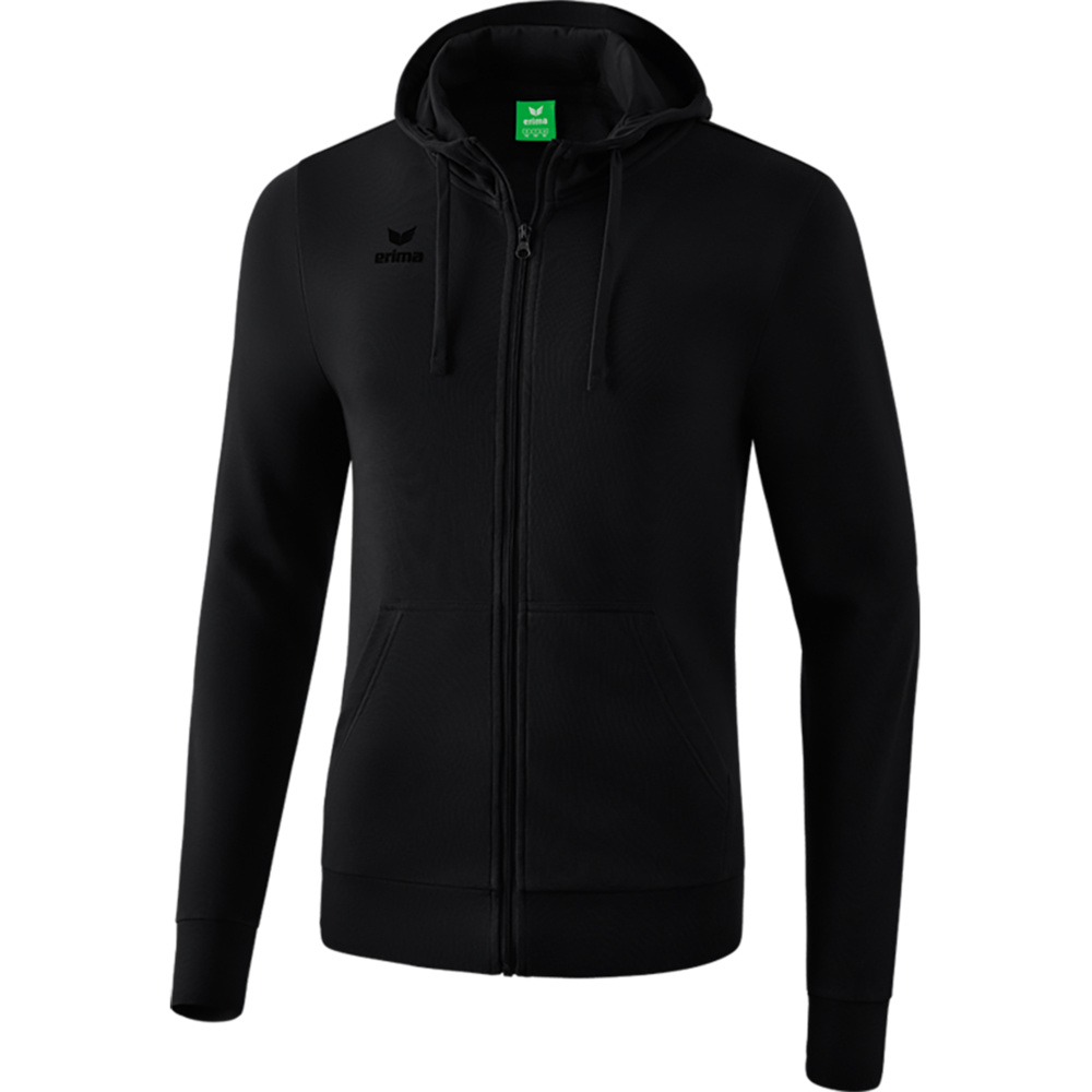 ERIMA HOODED SWEAT JACKET, BLACK MEN. 