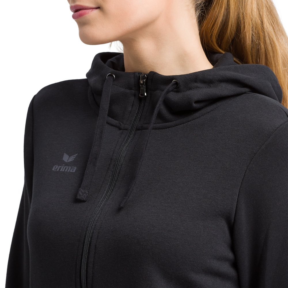 ERIMA HOODED SWEAT JACKET, BLACK WOMEN. 