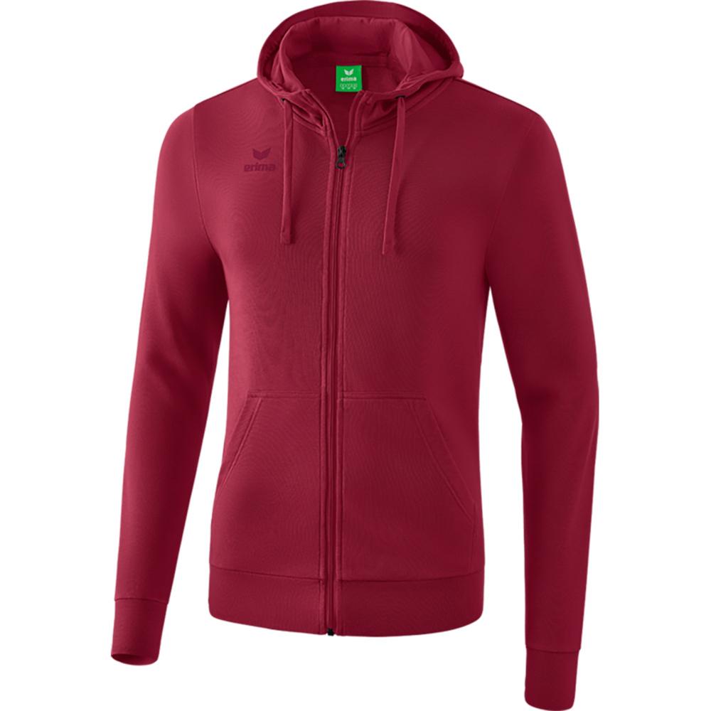 ERIMA HOODED SWEAT JACKET, BORDEAUX MEN. 