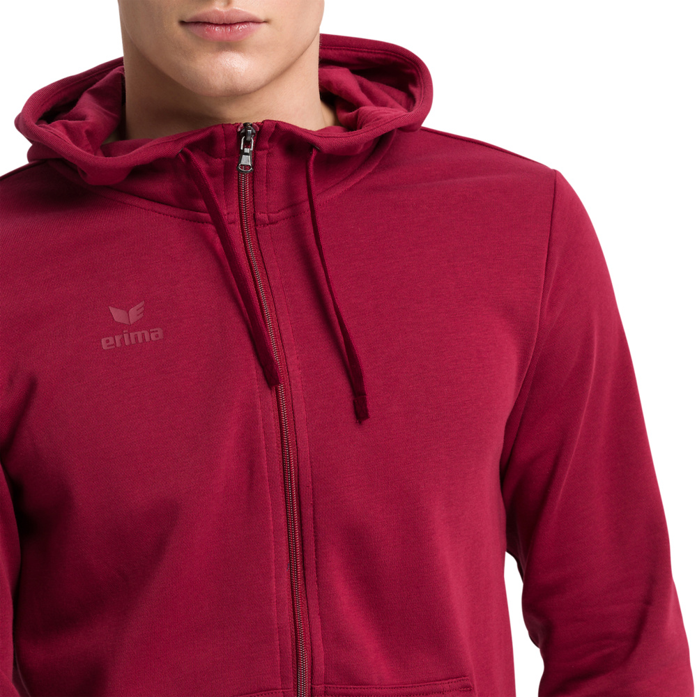 ERIMA HOODED SWEAT JACKET, BORDEAUX MEN. 