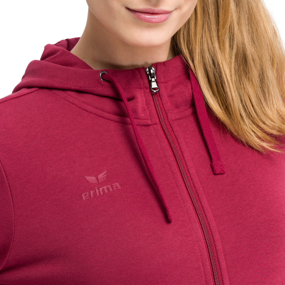 ERIMA HOODED SWEAT JACKET, BORDEAUX WOMEN. 