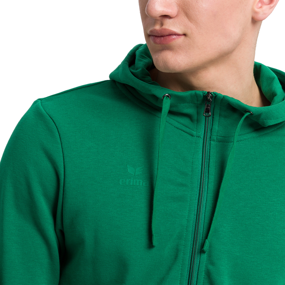 ERIMA HOODED SWEAT JACKET, EMERALD MEN. 