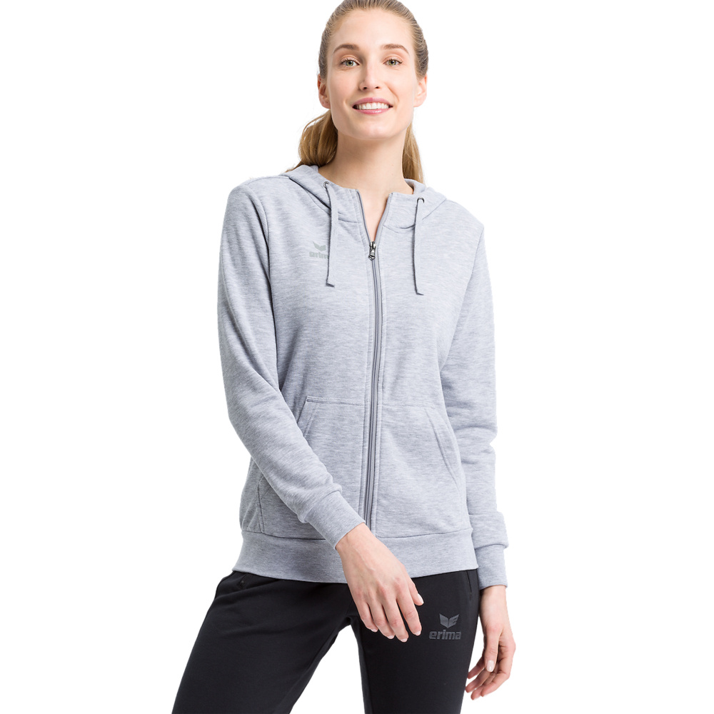 ERIMA HOODED SWEAT JACKET, GEEY MARL WOMEN. 