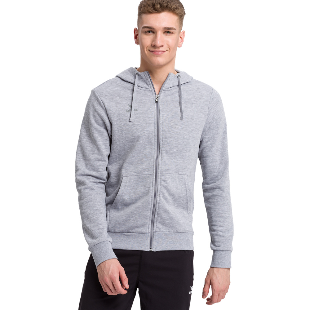 ERIMA HOODED SWEAT JACKET, GREY MARL KIDS. 