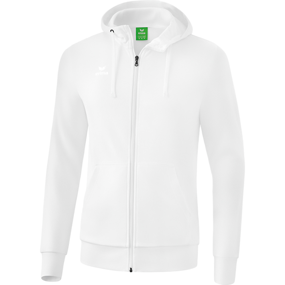 ERIMA HOODED SWEAT JACKET, WHITE KIDS. 