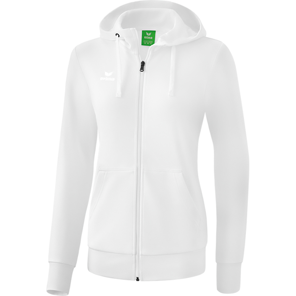 ERIMA HOODED SWEAT JACKET, WHITE WOMEN. 