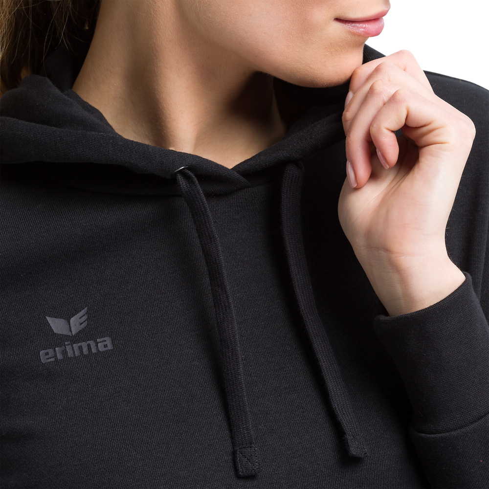 ERIMA HOODED SWEATSHIRT, BLACK WOMEN. 