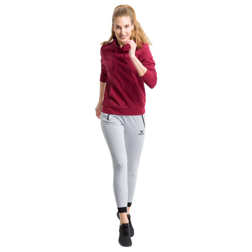 ERIMA HOODED SWEATSHIRT, BORDEAUX WOMEN. 