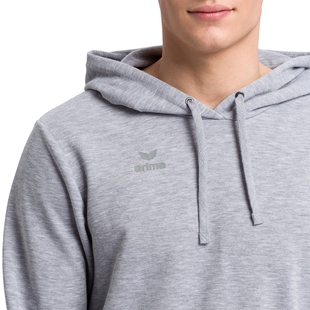 ERIMA HOODED SWEATSHIRT, GREY MARL MEN. 