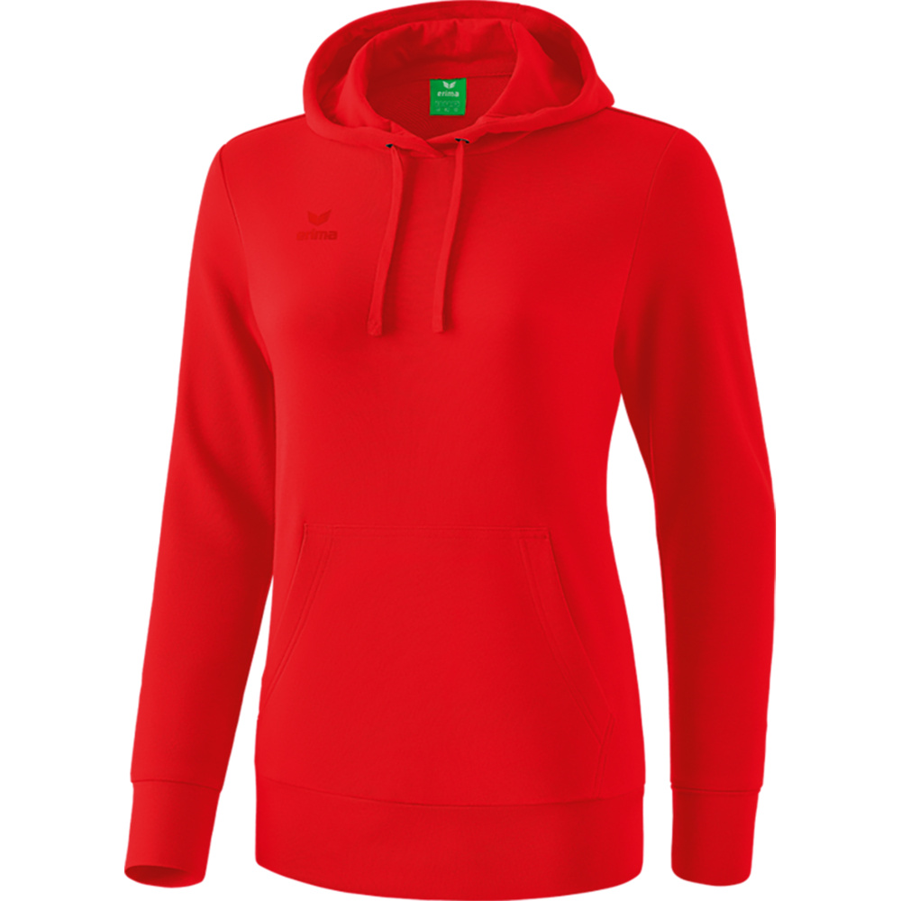 ERIMA HOODED SWEATSHIRT, RED WOMEN. 