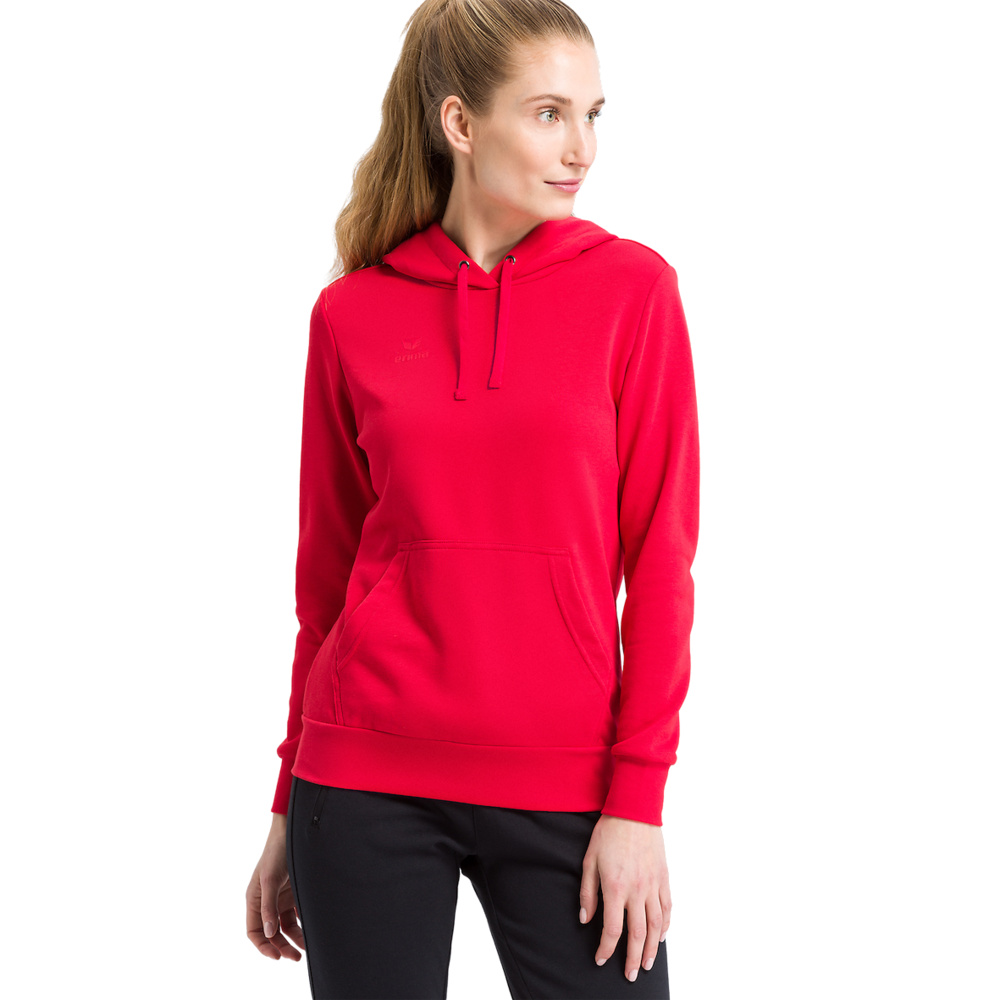 ERIMA HOODED SWEATSHIRT, RED WOMEN. 