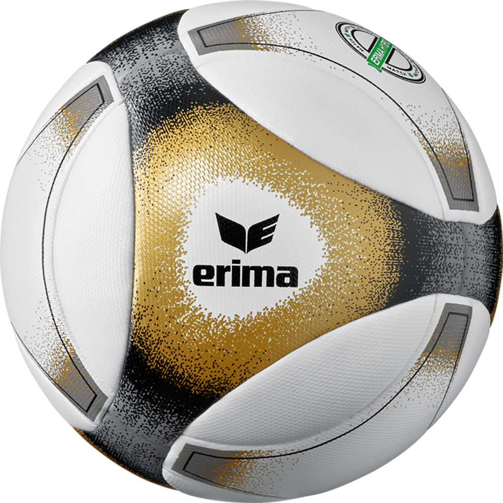 ERIMA HYBRID MATCH FOOTBALL BALL, BLACK-GOLD SIZE 5. 