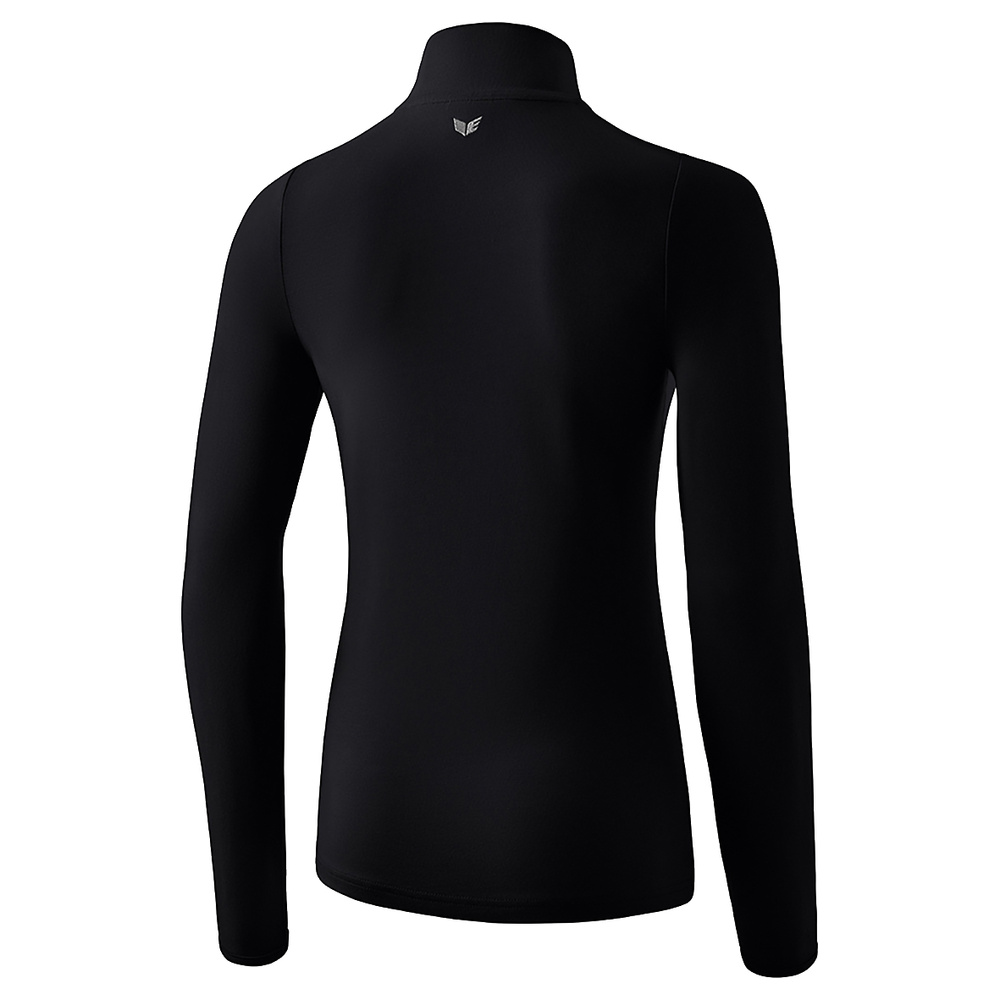 ERIMA NECK JUMPER LONG SLEEVE POLO, BLACK WOMEN. 