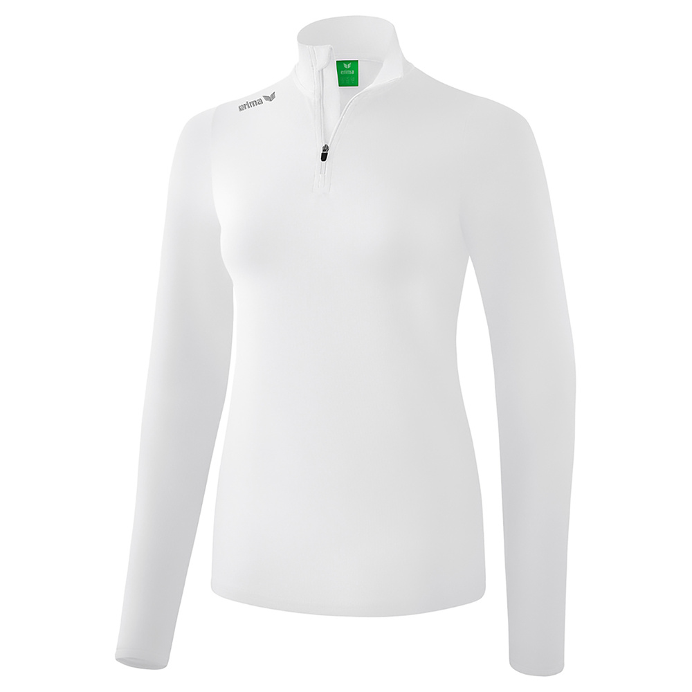 ERIMA NECK JUMPER LONG SLEEVE POLO, WHITE WOMEN. 