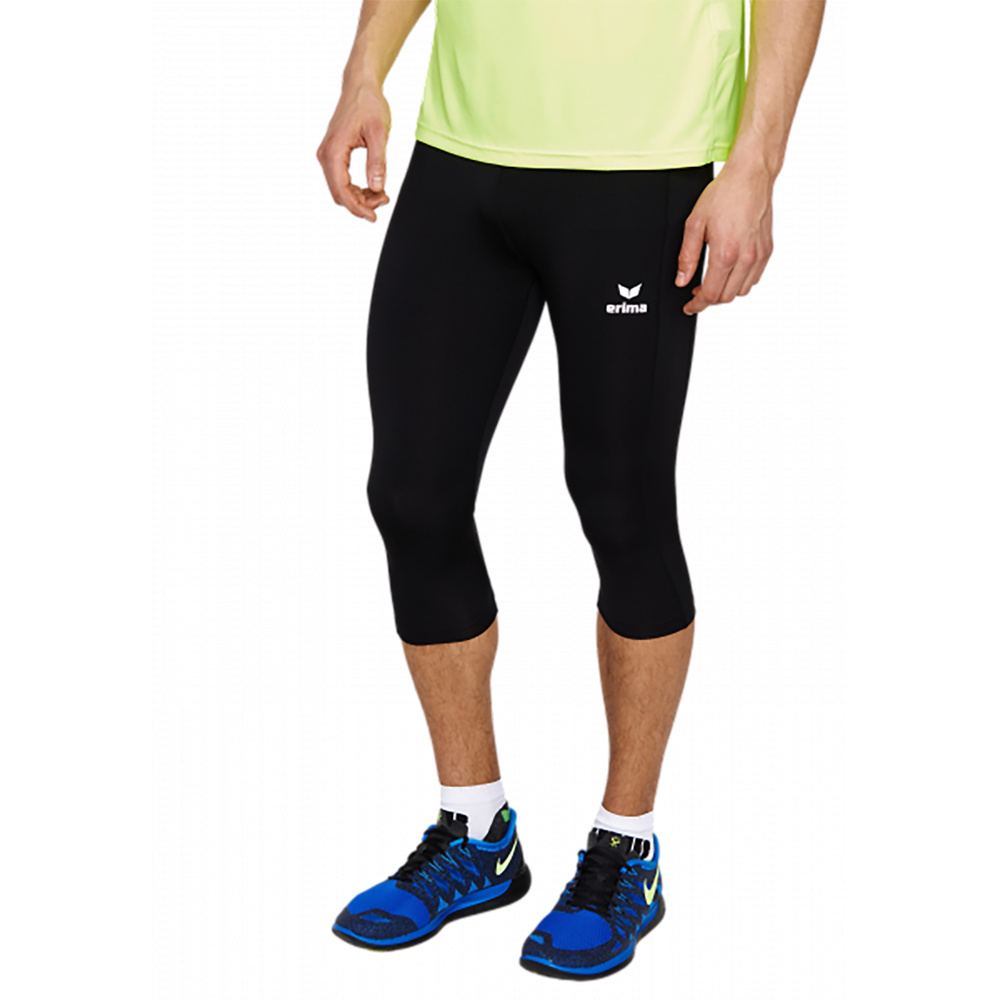 ERIMA PERFORMANCE CROPPED RUNNING PANTS, BLACK MEN. 