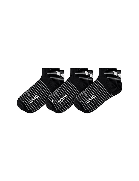 ERIMA SHORT SOCKS, BLACK-WHITE (3 PAIRS). 