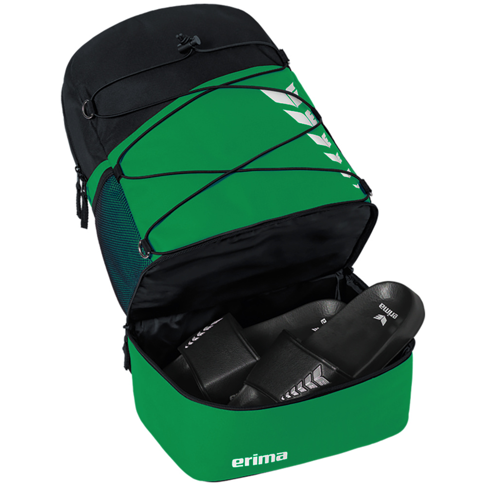 ERIMA SIX WINGS BACKPACK, EMERALD-BLACK. 