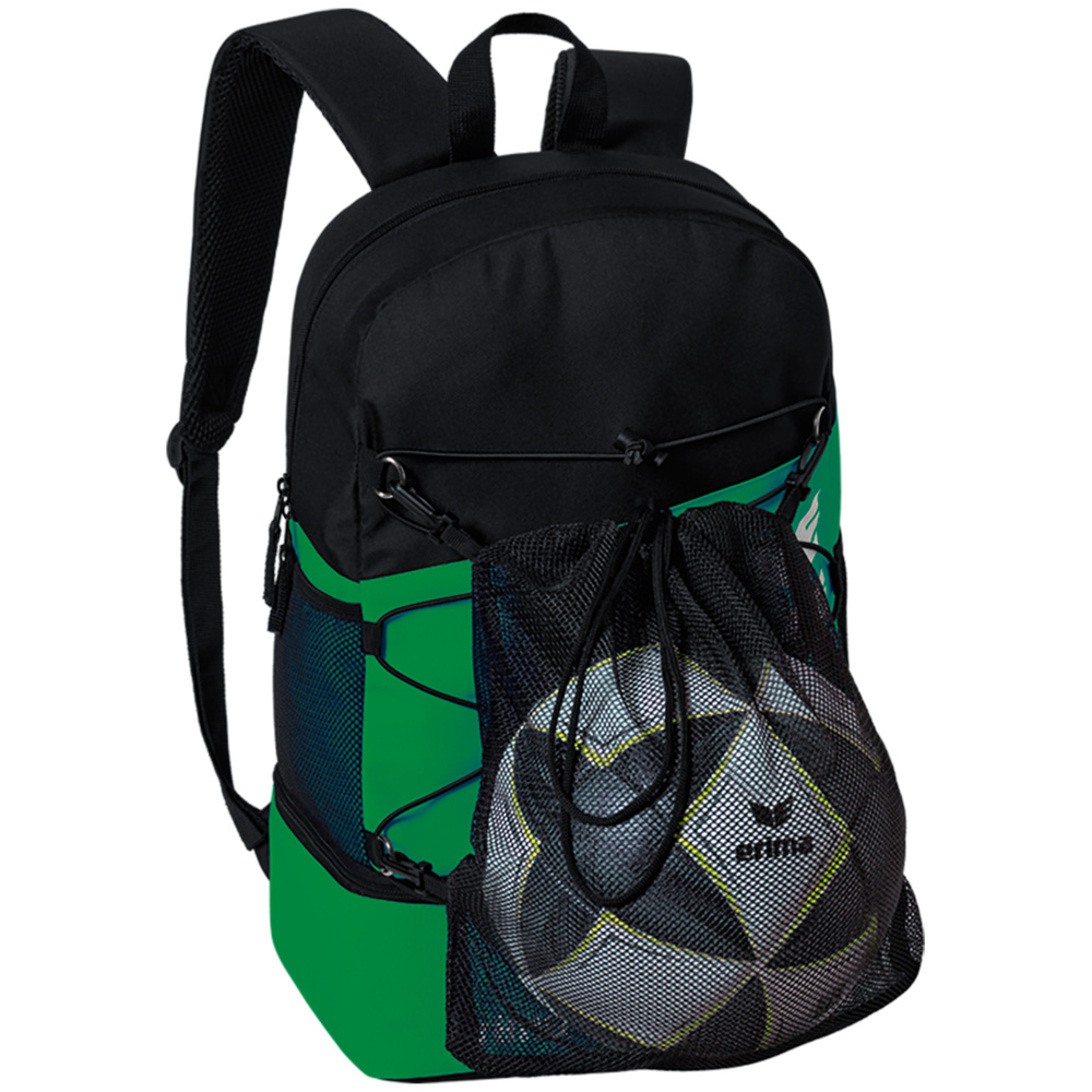 ERIMA SIX WINGS BACKPACK, EMERALD-BLACK. 