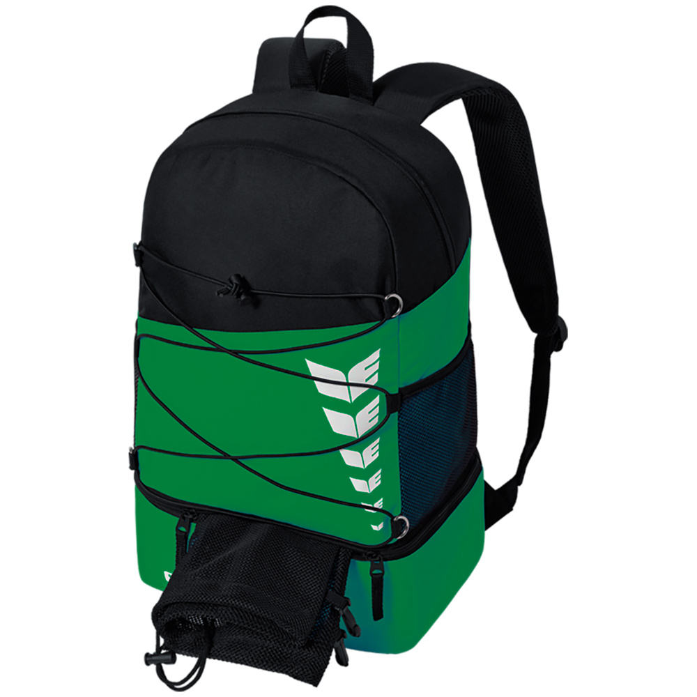 ERIMA SIX WINGS BACKPACK, EMERALD-BLACK. 