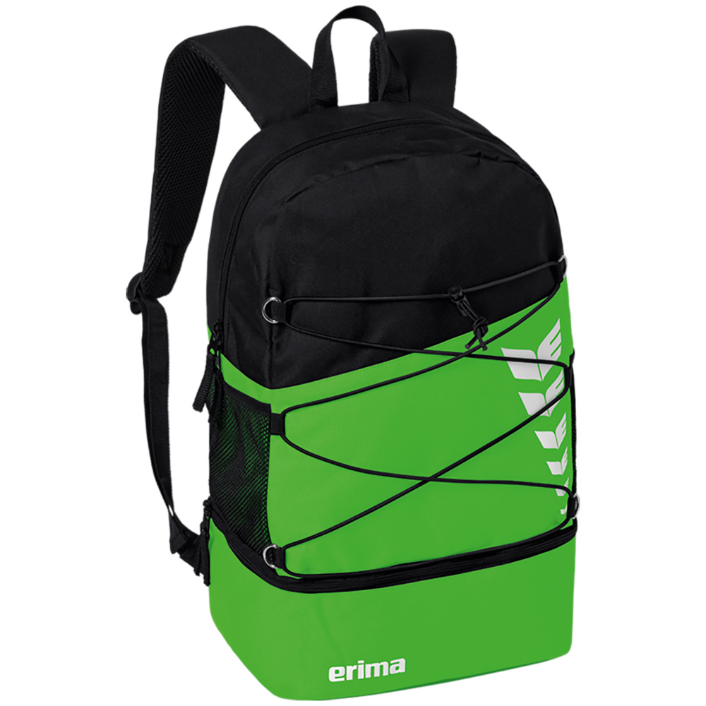 ERIMA SIX WINGS BACKPACK, GREEN-BLACK. 