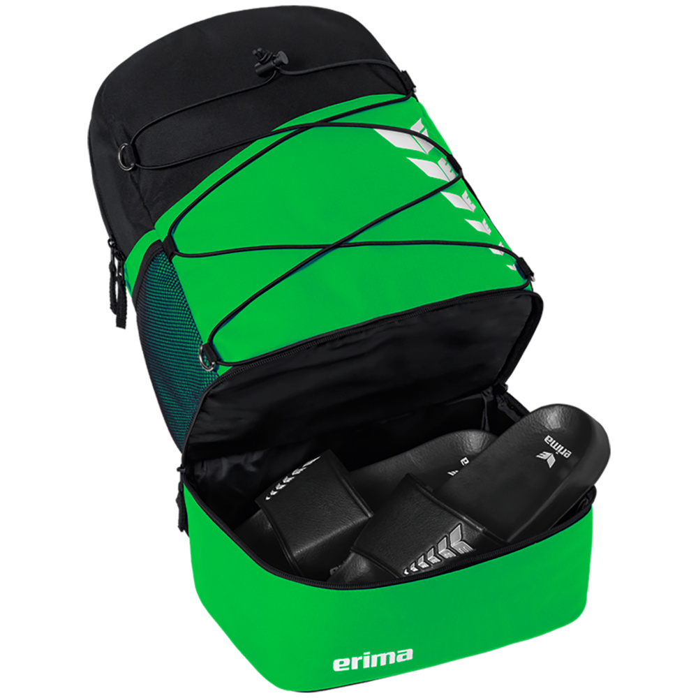 ERIMA SIX WINGS BACKPACK, GREEN-BLACK. 