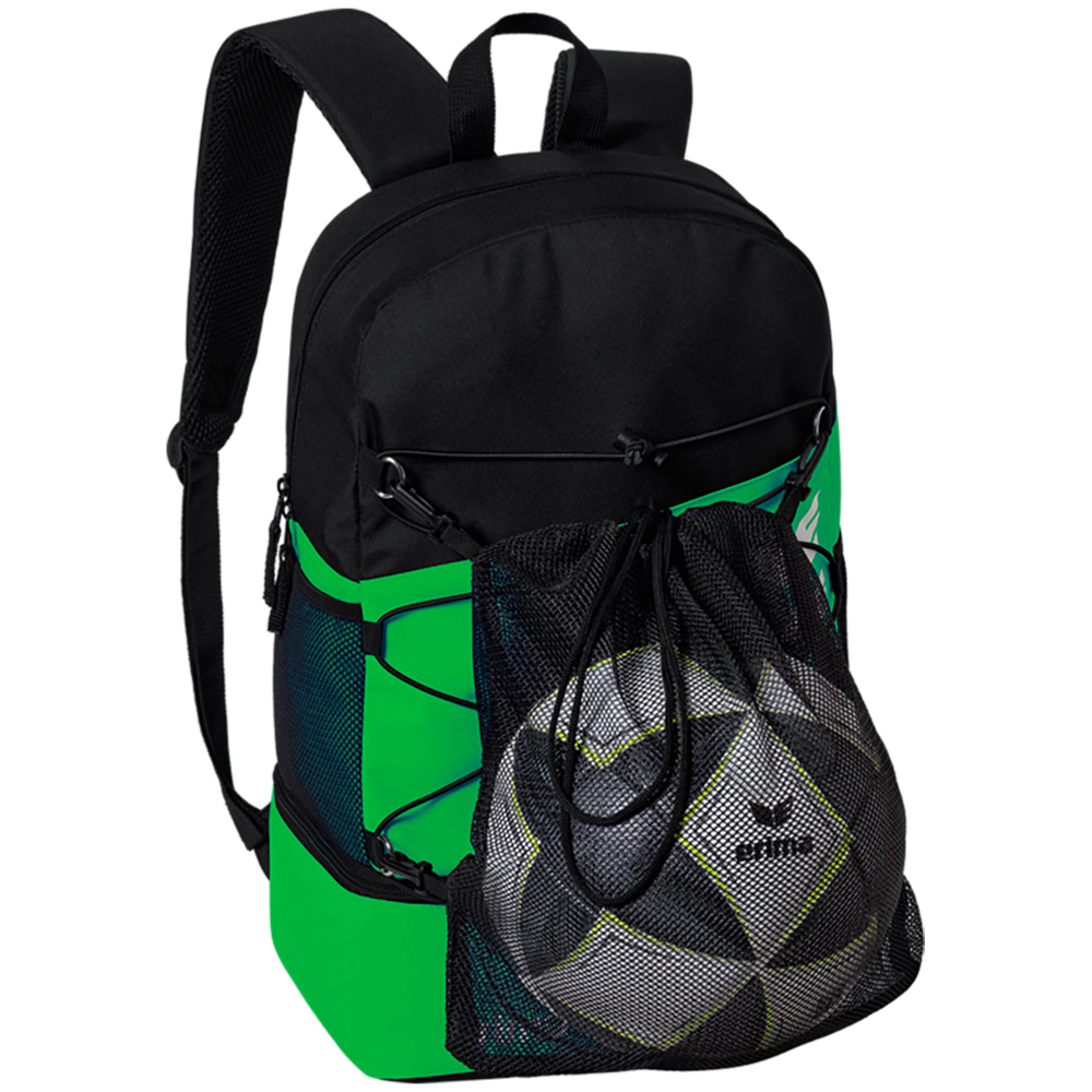 ERIMA SIX WINGS BACKPACK, GREEN-BLACK. 