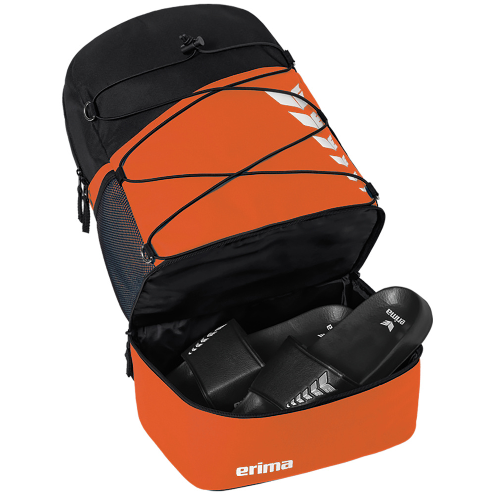 ERIMA SIX WINGS BACKPACK, ORANGE-BLACK. 