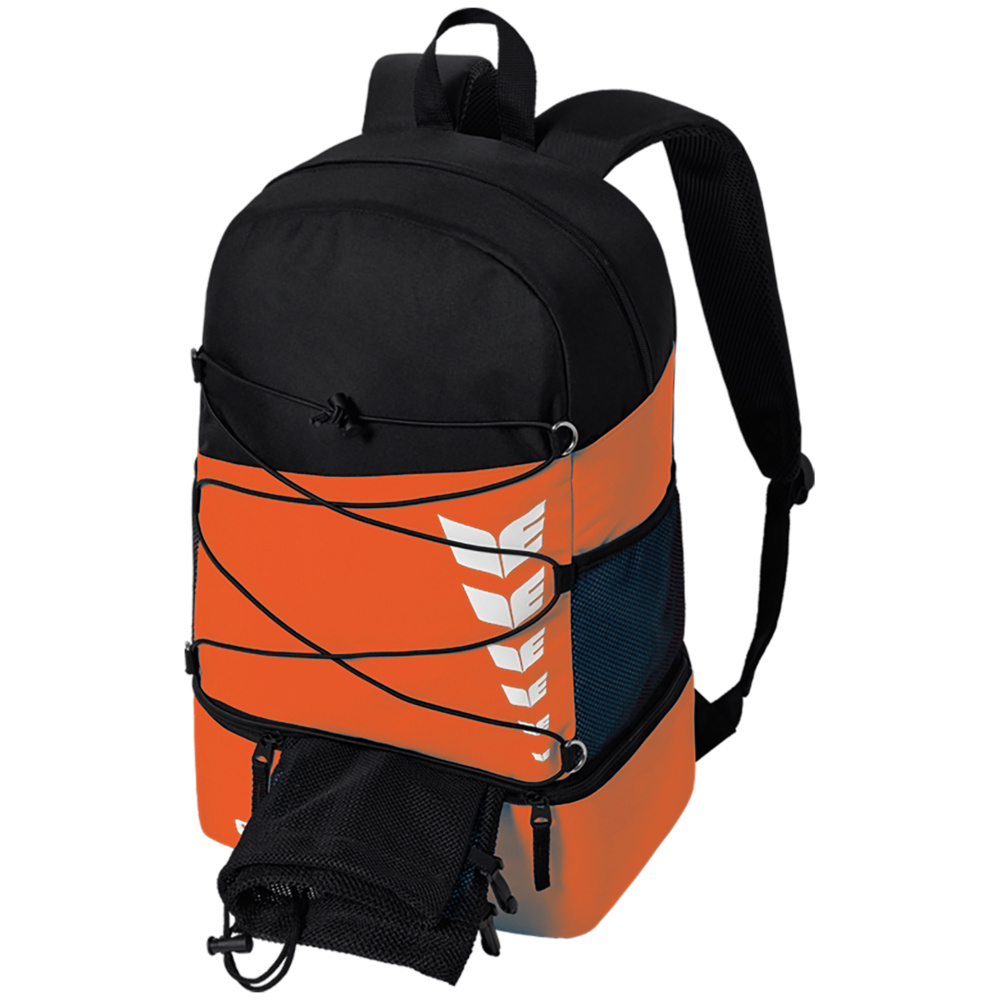 ERIMA SIX WINGS BACKPACK, ORANGE-BLACK. 