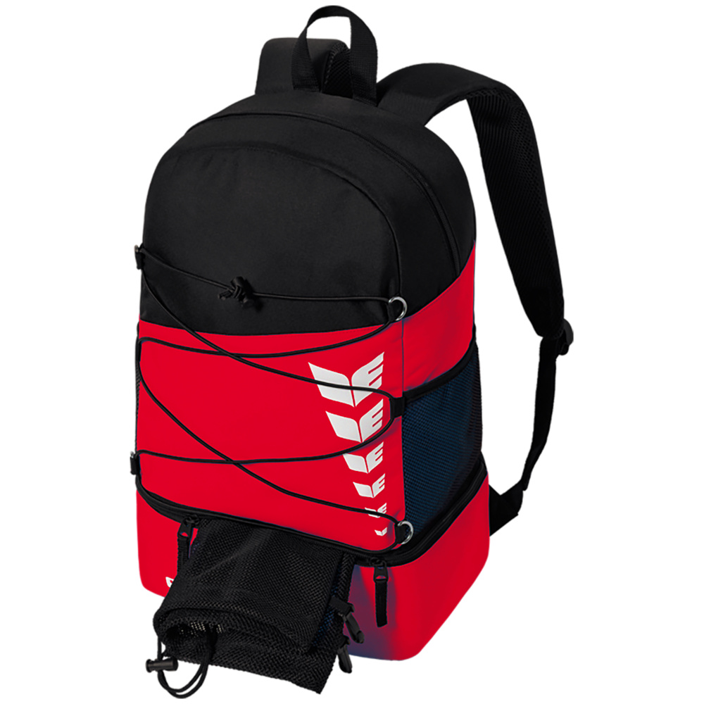 ERIMA SIX WINGS BACKPACK, RED-BLACK. 